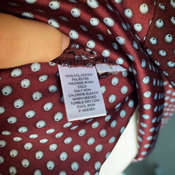 LOFT Burgundy Tie-Waist Dress (Size XS) - Picture 10 of 10